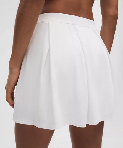 Angled-Pleat High-Rise Tennis Skirt