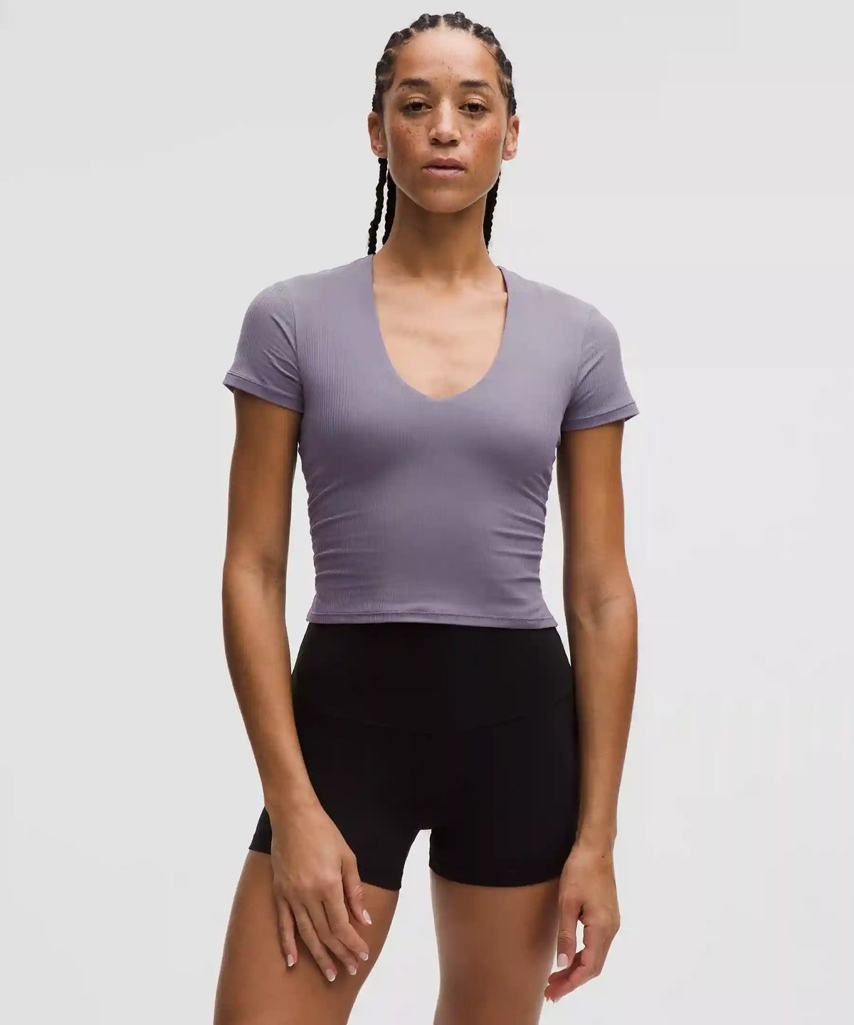 All It Takes Ribbed Nulu V-Neck T-Shirt *B–D Cups