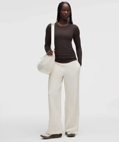 Scuba Mid-Rise Wide-Leg Pant *Waffle