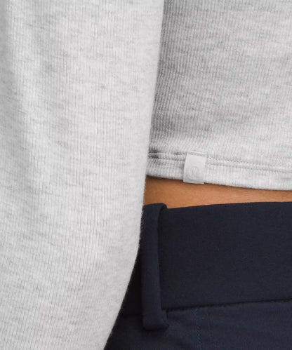 Hold Tight Straight-Hem Cropped Long-Sleeve Shirt