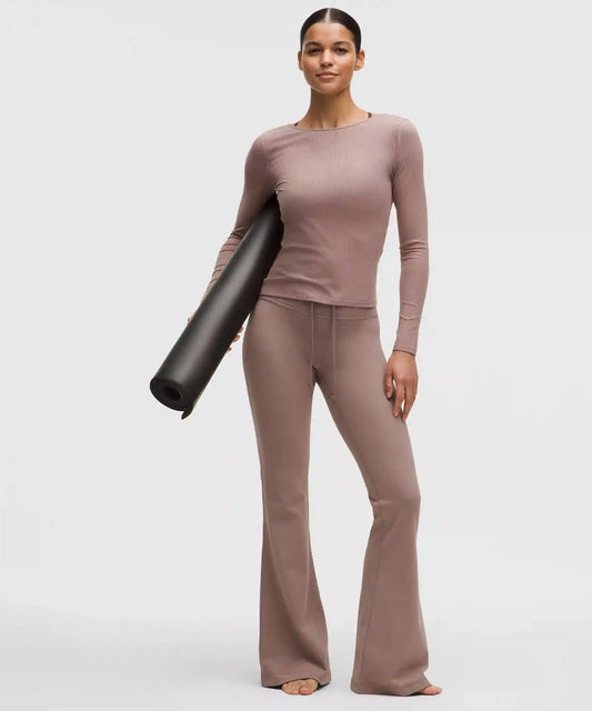 Groove High-Rise Ribbed Wide-Flare Pant
