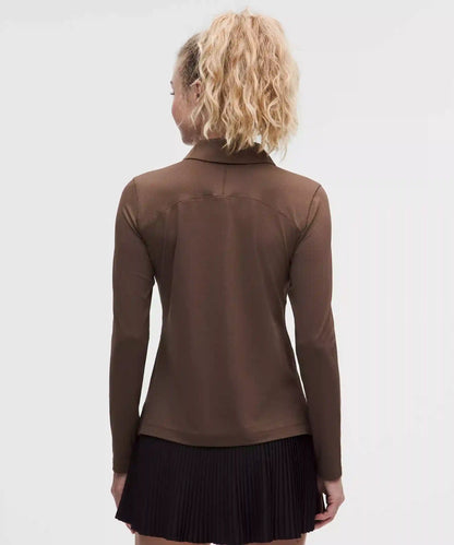 Quick-Dry Long-Sleeve Polo Shirt *Straight Hem