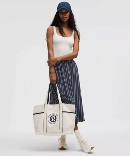 Stretch Woven Ruffle-Waist Midi Skirt