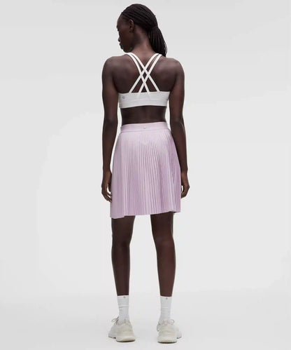 Pleated High-Rise Knee-Length Tennis Skirt