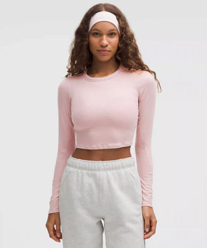 Hold Tight Straight-Hem Cropped Long-Sleeve Shirt