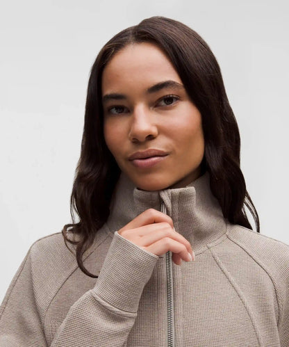 Scuba Cropped Funnel-Neck Half Zip *Waffle