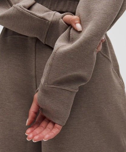 Scuba Cropped Funnel-Neck Half Zip *Waffle