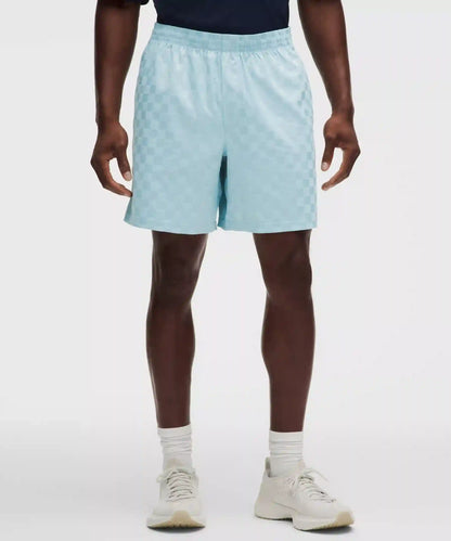 Checkerboard Satin Linerless Gym Short 7"