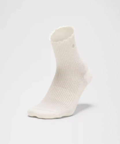Unisex Lettuce Edge Quarter Socks *3 Pack