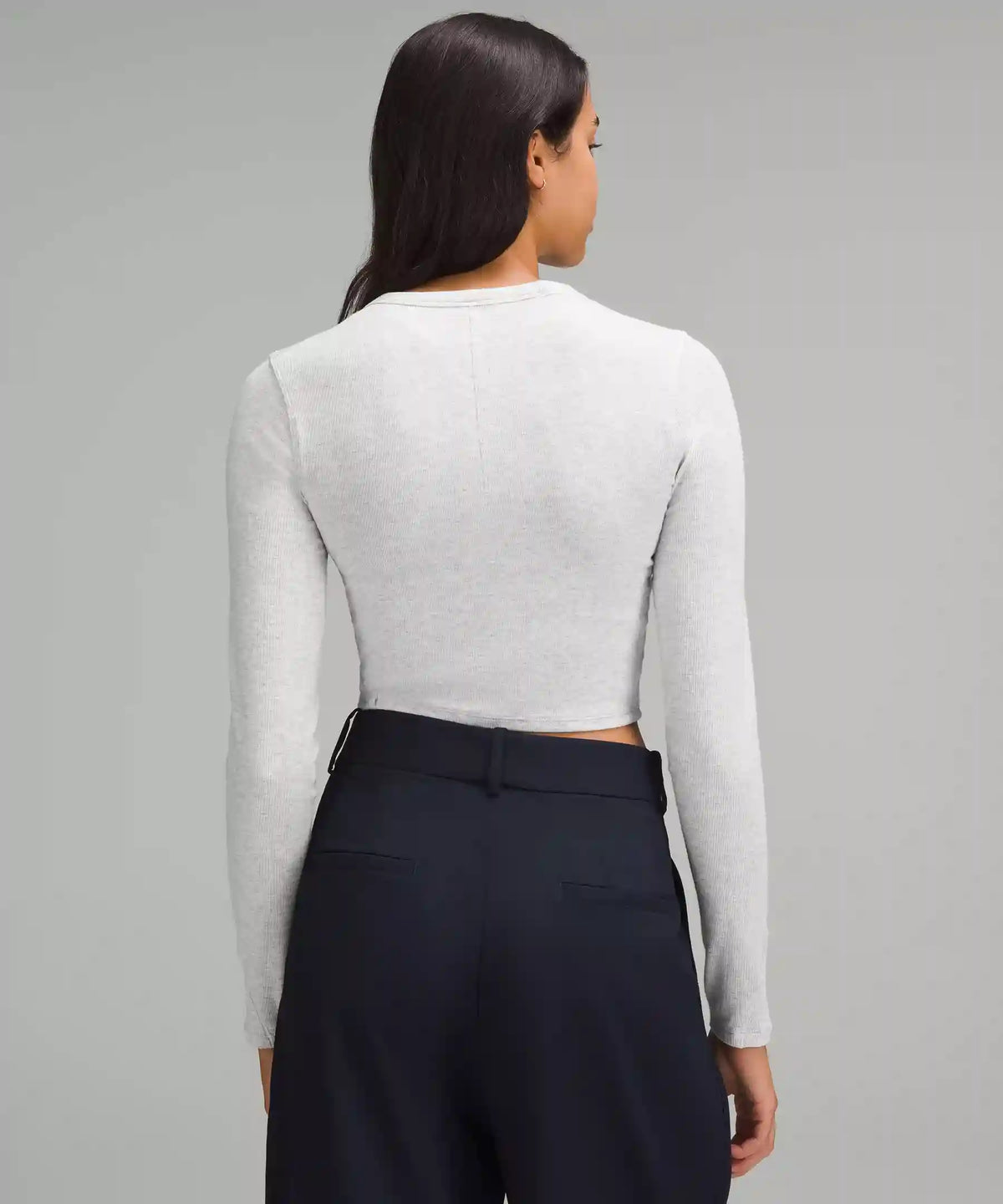 Hold Tight Straight-Hem Cropped Long-Sleeve Shirt