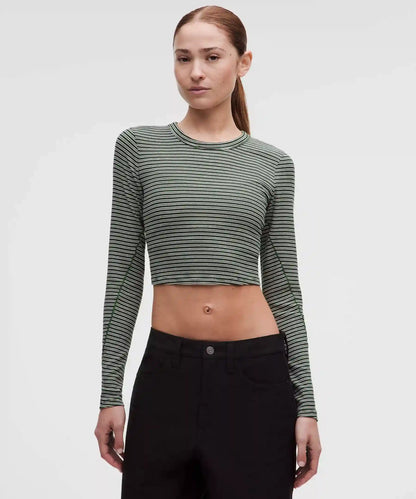 Hold Tight Straight-Hem Cropped Long-Sleeve Shirt