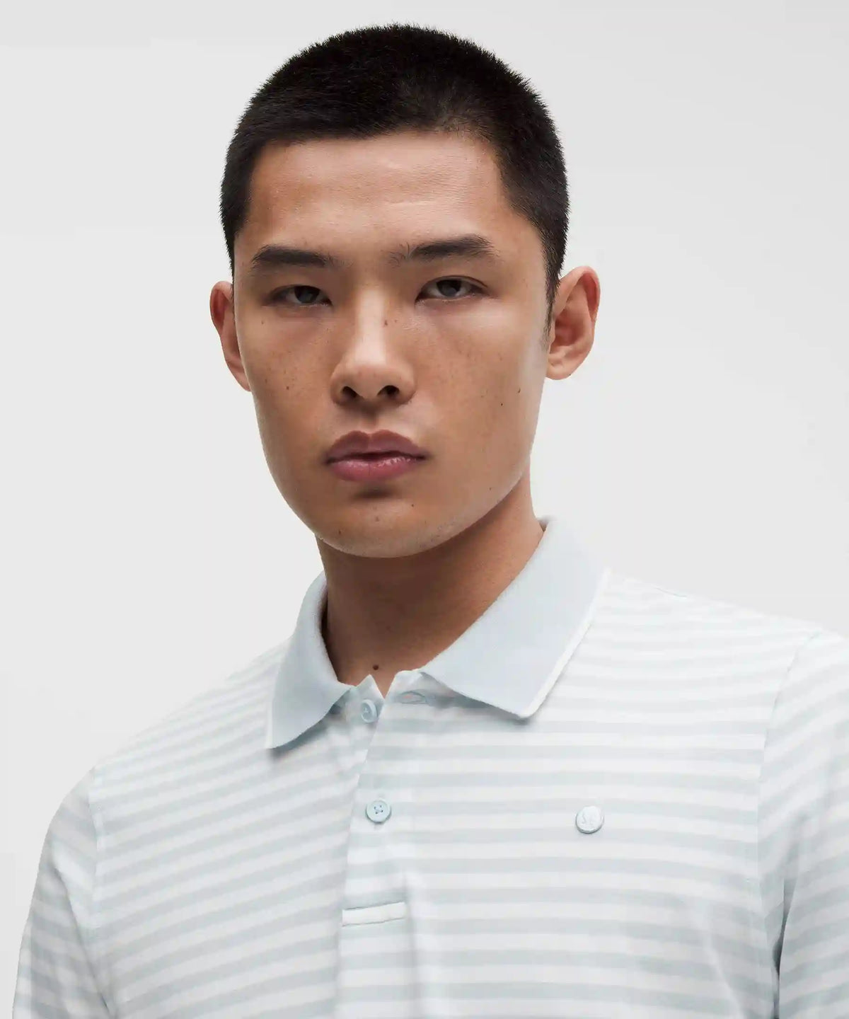 Striped Short-Sleeve Golf Polo
