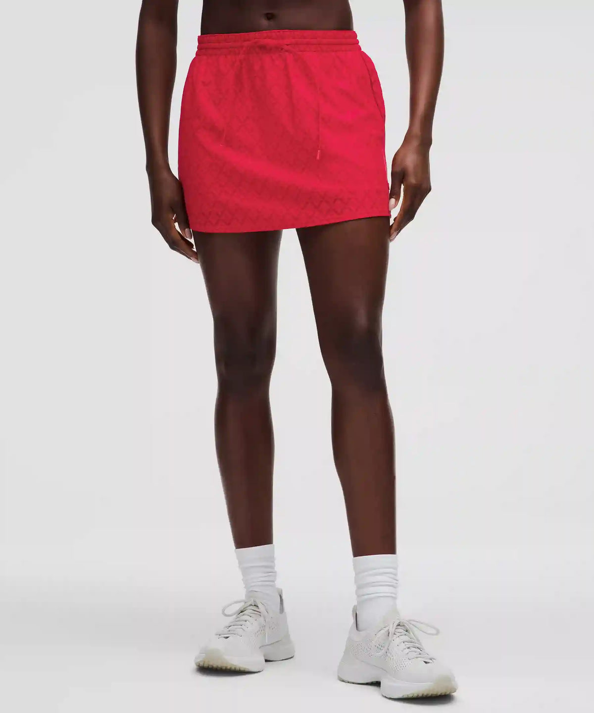 Textured Mesh High-Rise Tennis Skirt