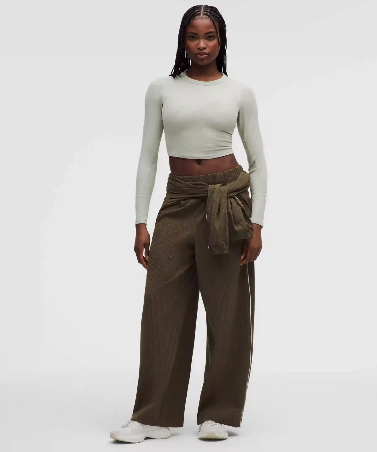 Hold Tight Straight-Hem Cropped Long-Sleeve Shirt