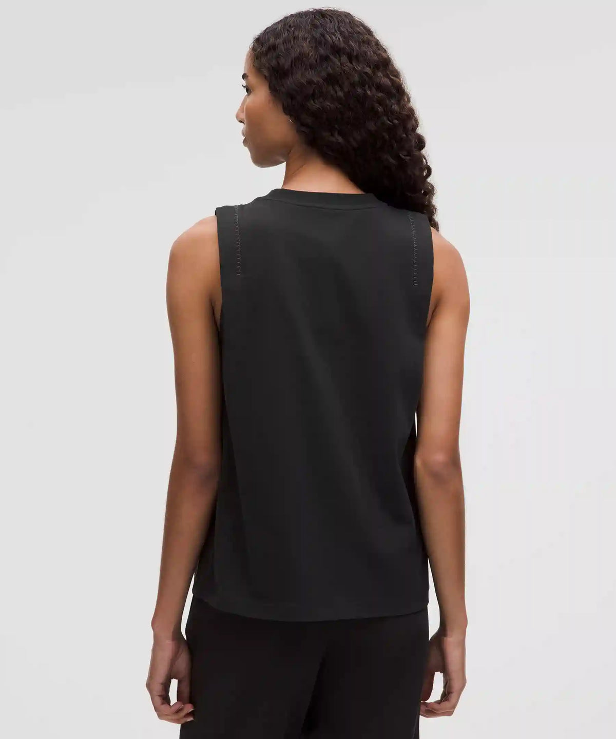 Cotton Jersey Stitch-Detail Tank Top
