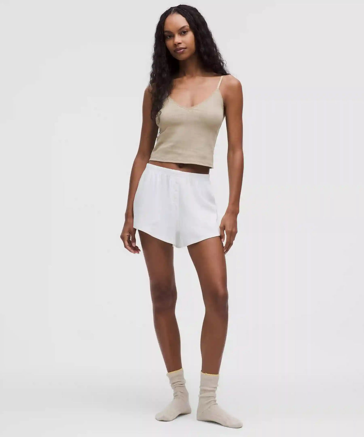 Cotton Pointelle Cropped Cami Tank Top