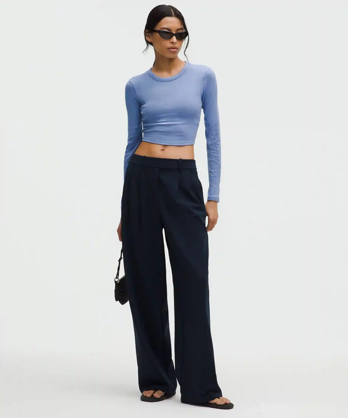 Hold Tight Straight-Hem Cropped Long-Sleeve Shirt