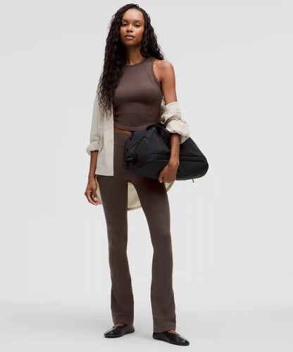Softy Suedey Split-Hem High-Rise Mini-Flare Pant *Regular