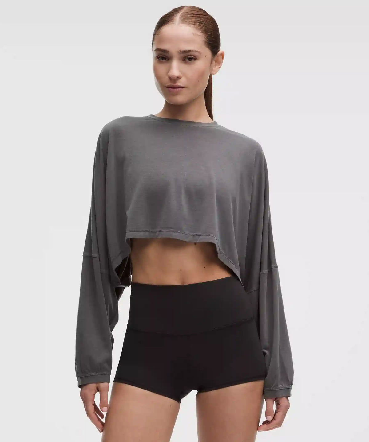 EasySet Relaxed-Fit Cropped Long-Sleeve Shirt