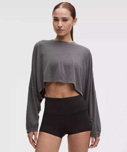 EasySet Relaxed-Fit Cropped Long-Sleeve Shirt