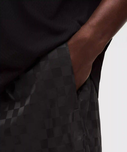 Checkerboard Satin Linerless Gym Short 7"