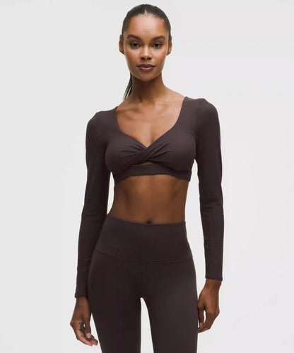 Ribbed Nulu Long-Sleeve Bra Top *Light Support, B/C Cup