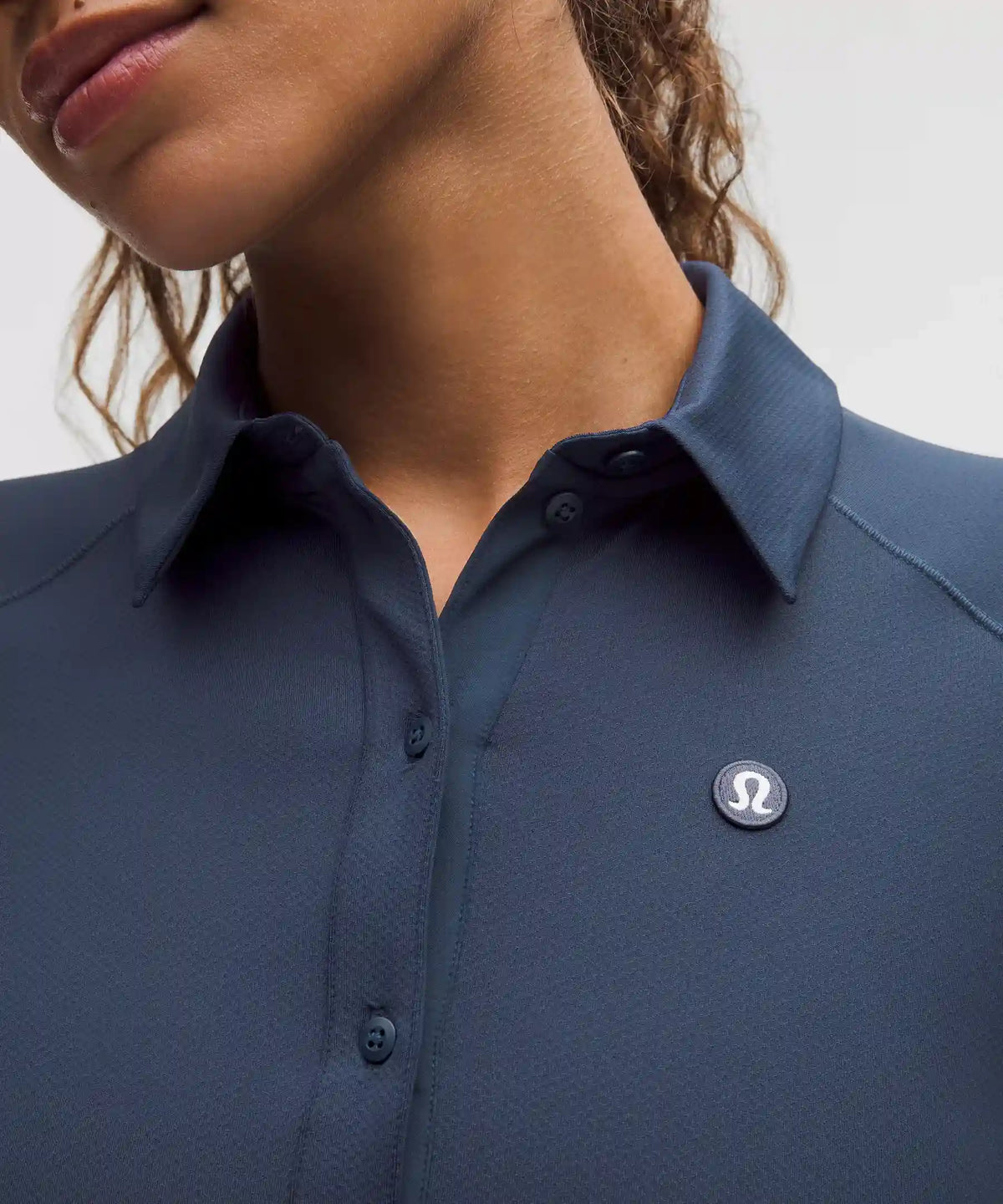 Quick-Dry Long-Sleeve Polo Shirt *Straight Hem