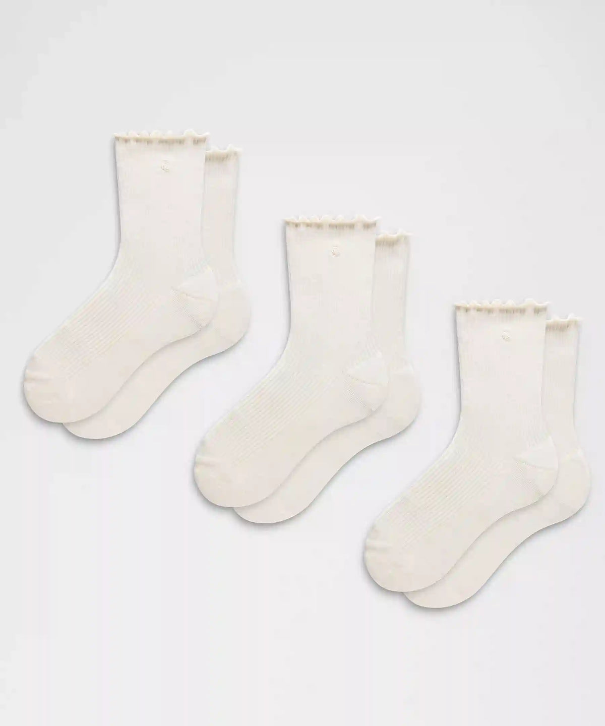 Unisex Lettuce Edge Quarter Socks *3 Pack