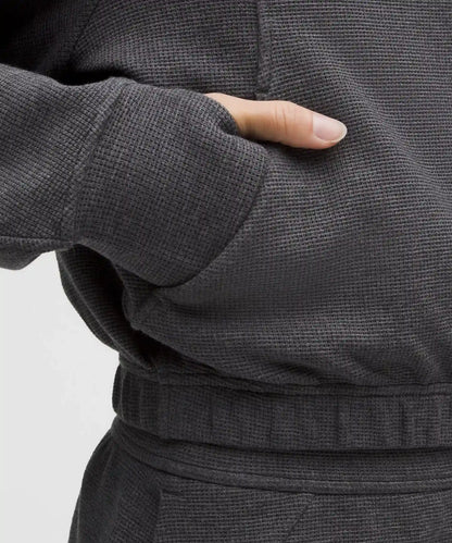 Scuba Cropped Funnel-Neck Half Zip *Waffle