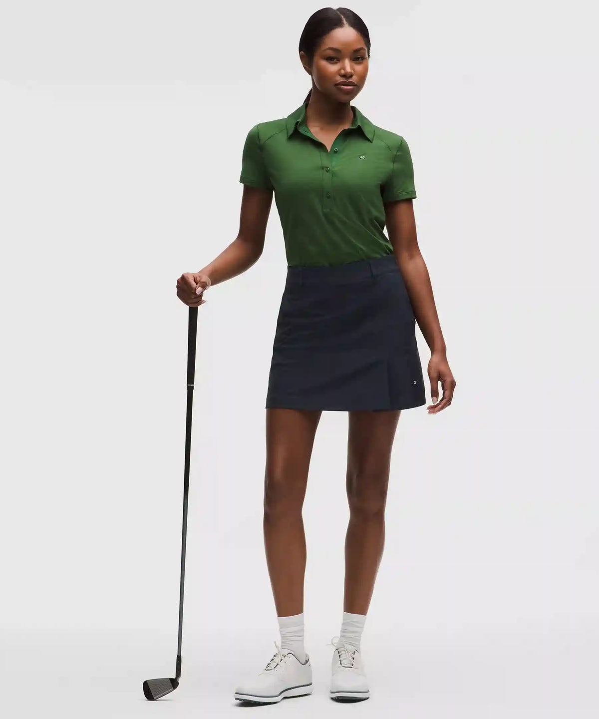 Stretch Twill Front Pleat Golf Skirt *Embroidered Logo