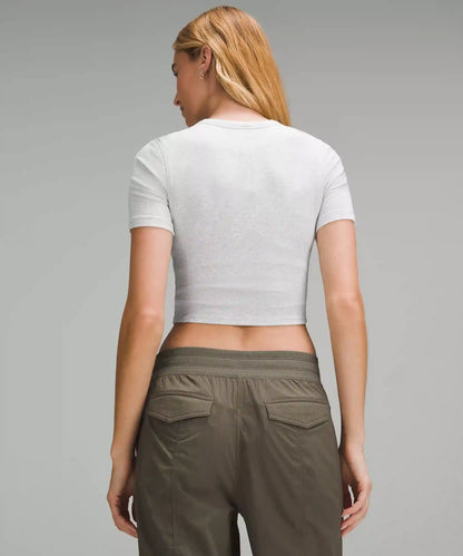 Hold Tight Straight-Hem Cropped T-Shirt