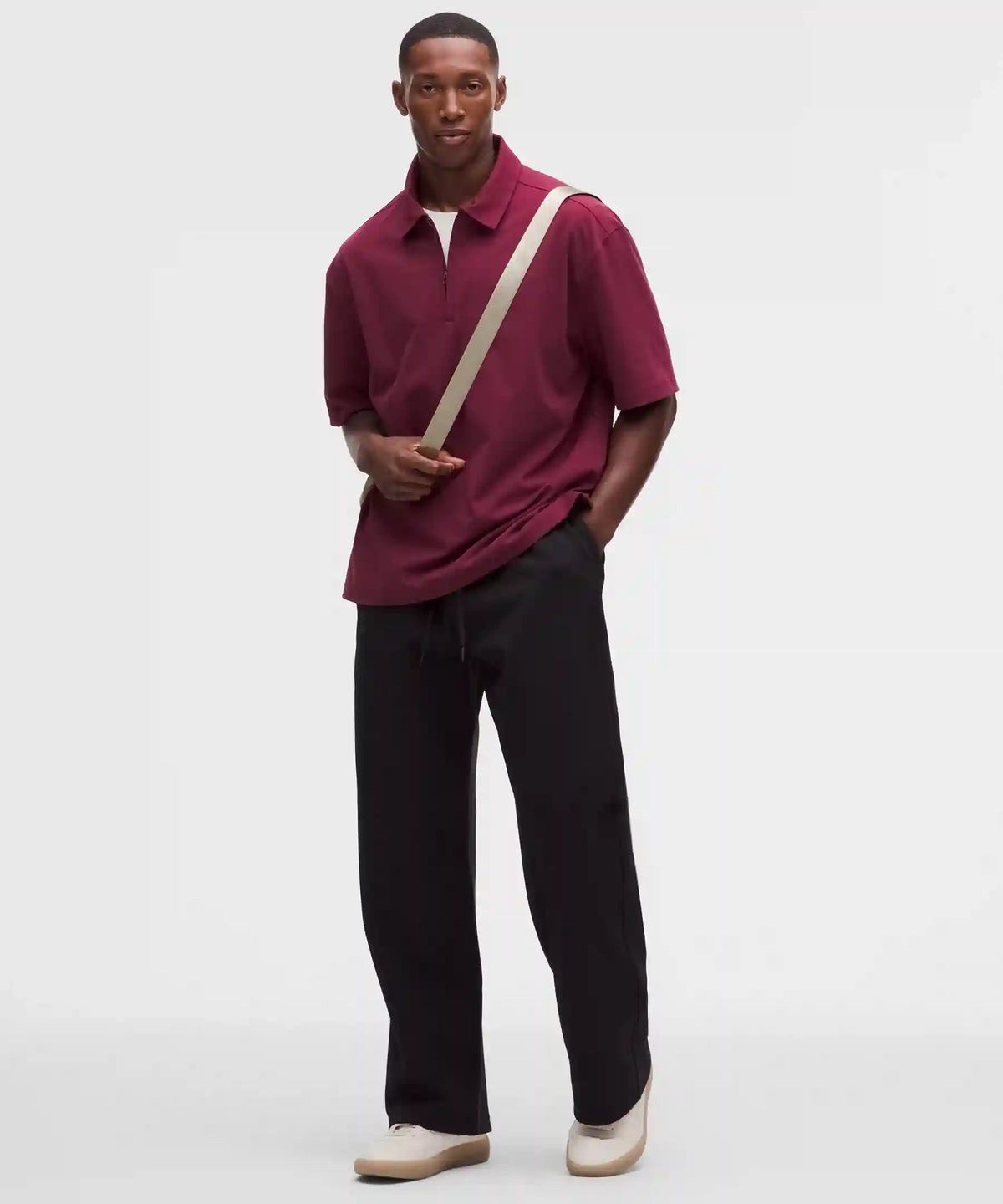 Daydrift Oversized Zip-Neck Polo Shirt