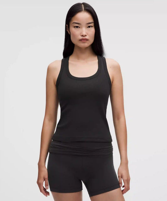 Little Ribbed Scoop-Neck Tank Top