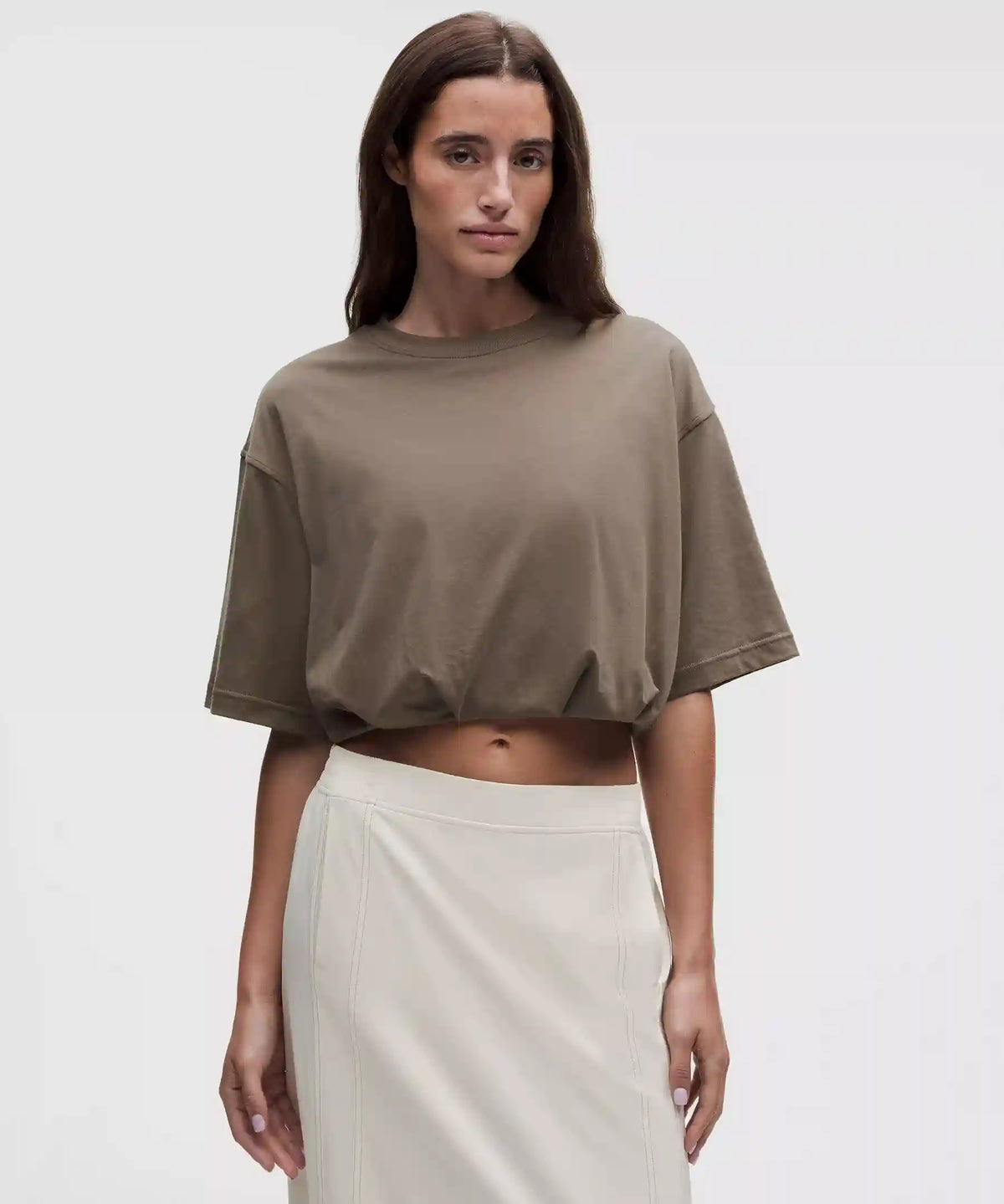 Cotton Jersey Bubble-Hem T-Shirt