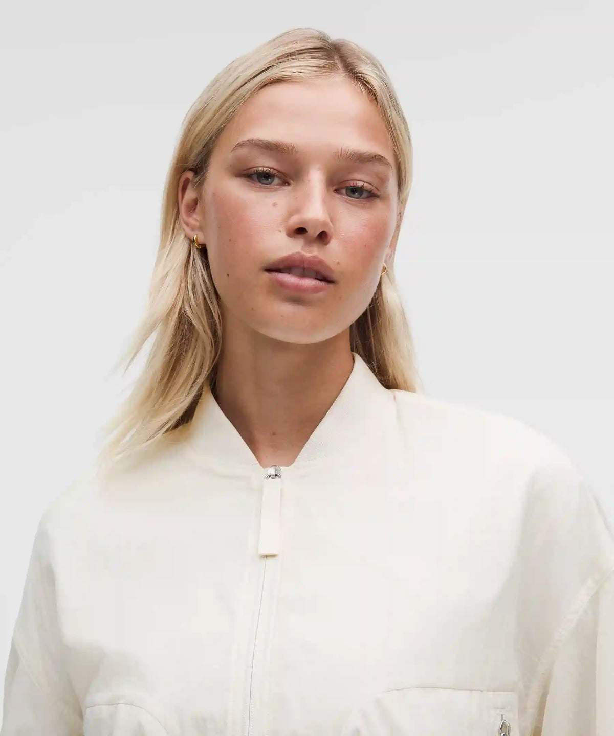Curved-Hem Cropped Bomber