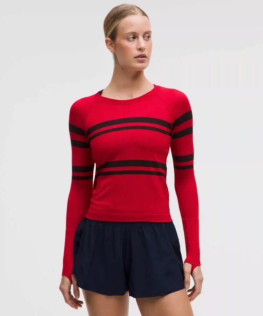 Swiftly Tech Long-Sleeve Shirt 2.0 Waist Length *Stripe