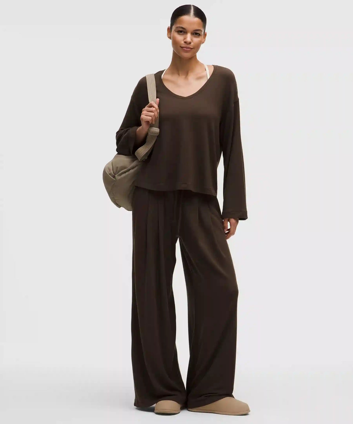 BeCalm V-Neck Bell Sleeve Shirt