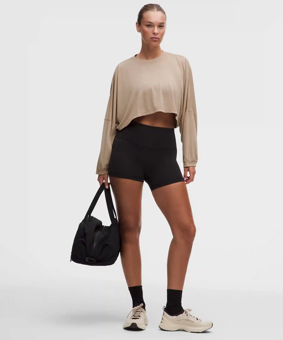 EasySet Relaxed-Fit Cropped Long-Sleeve Shirt