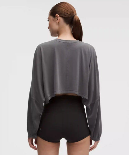EasySet Relaxed-Fit Cropped Long-Sleeve Shirt