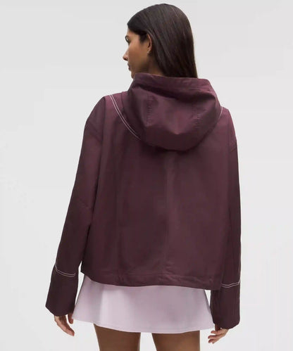 Water-Resistant Cropped Hooded Jacket