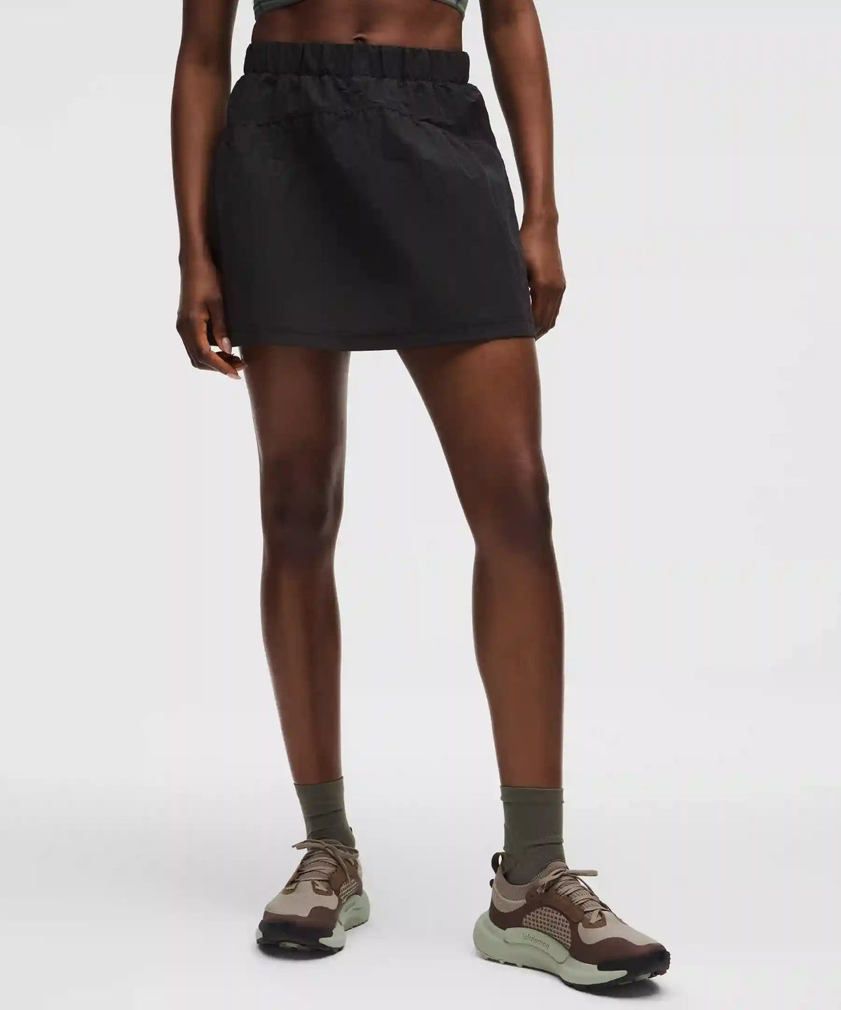 Crinkle Nylon High-Rise Mini Skirt