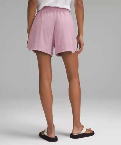 Stretch Woven Relaxed-Fit High-Rise Short 4"