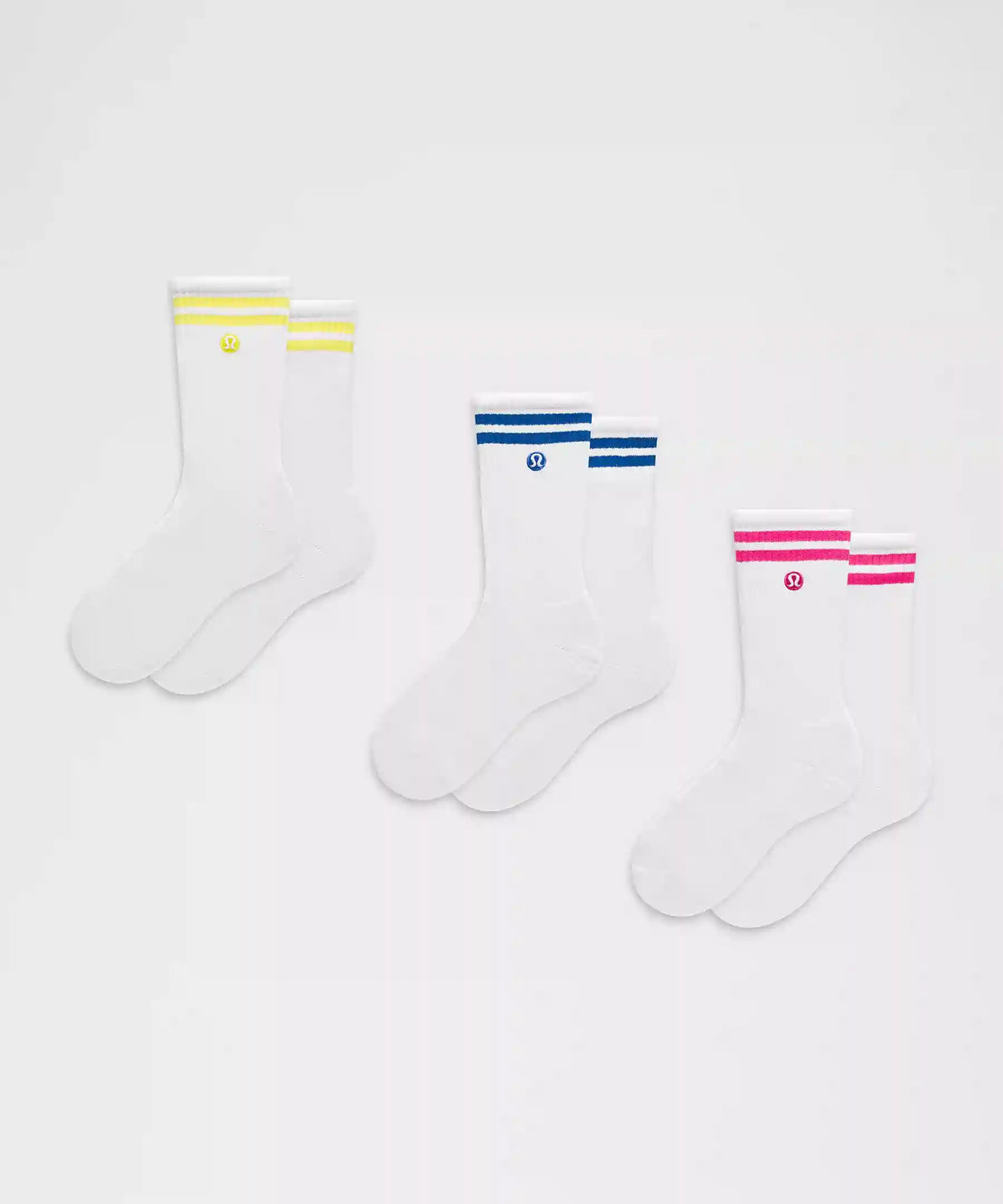 Unisex Daily Essential Crew Socks 3 Pack *Stripe