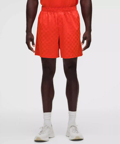 Checkerboard Satin Linerless Gym Short 7"