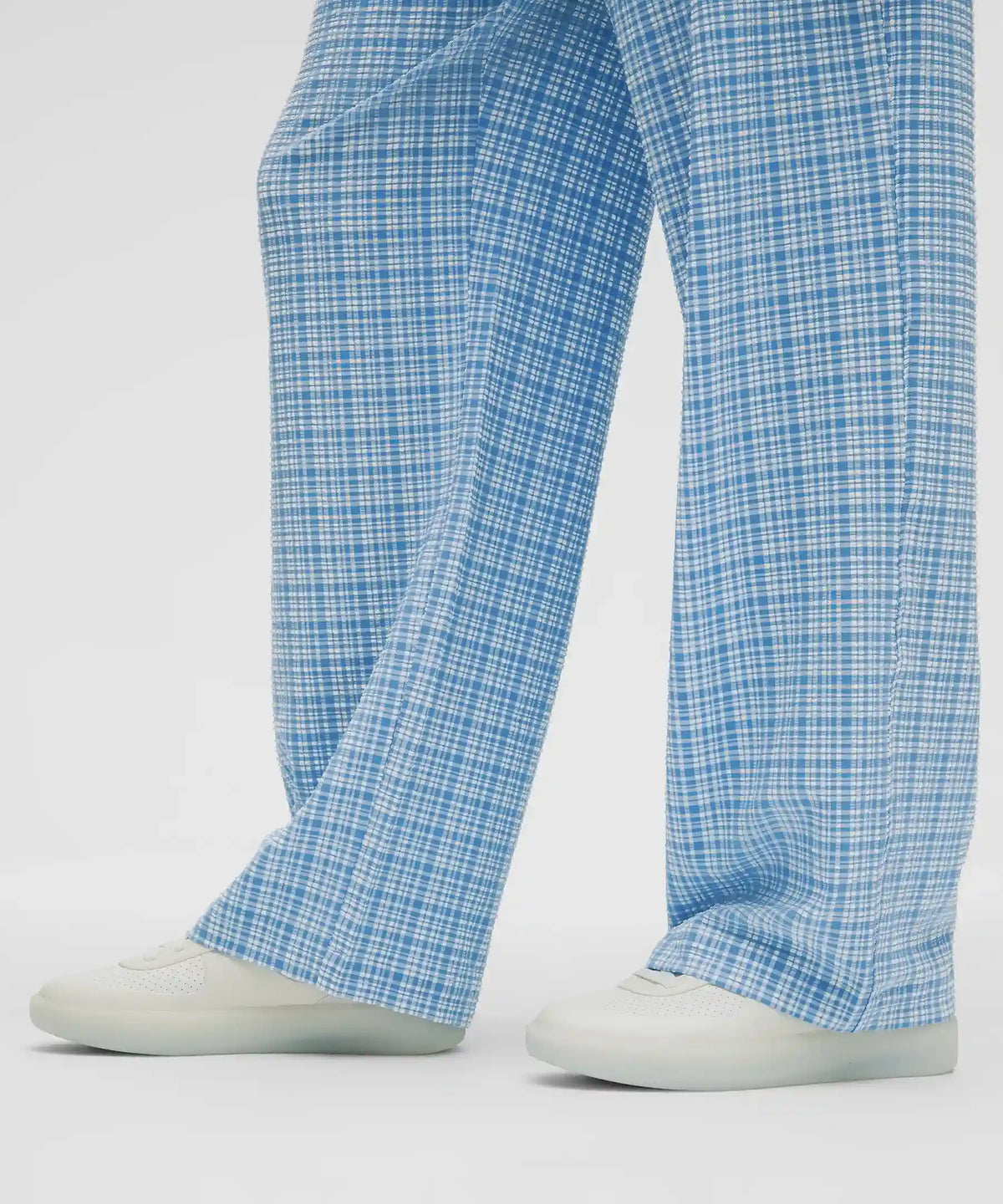 Seersucker Check Mid-Rise Pull-On Pant