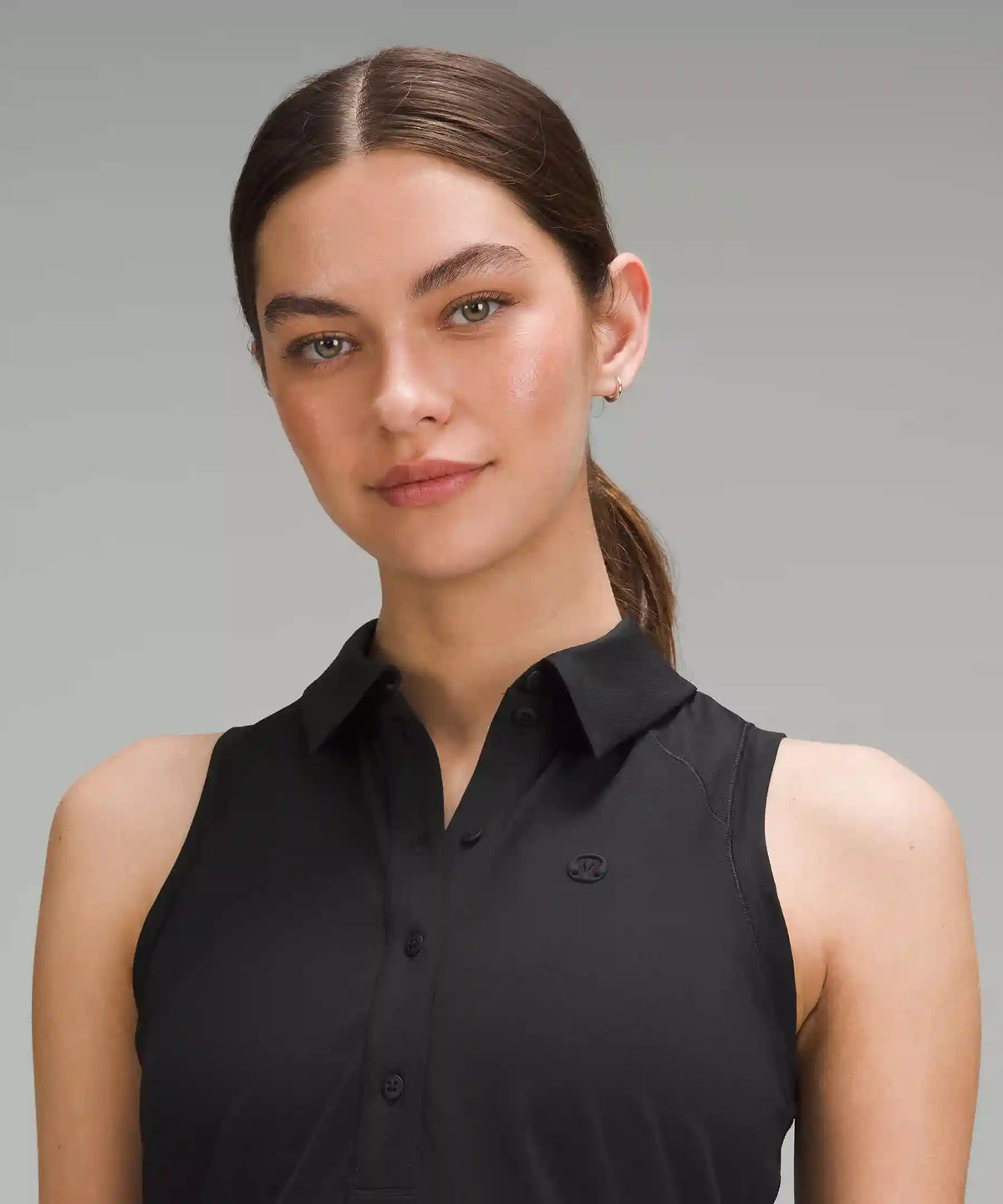 Quick-Dry Sleeveless Polo Shirt Straight Hem *Logo