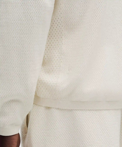 Cotton-Blend Knit Long-Sleeve Polo Shirt