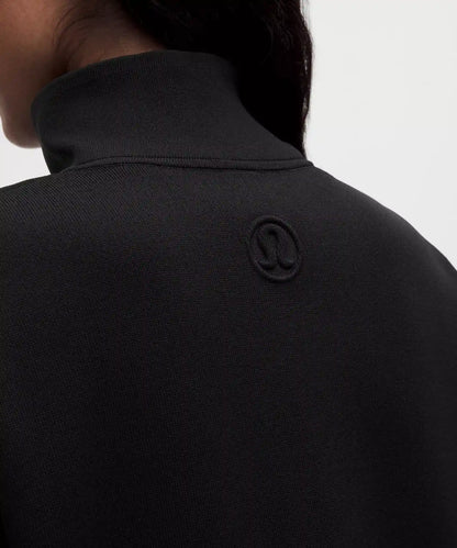 Structured Knit Half-Zip Short-Sleeve Shirt