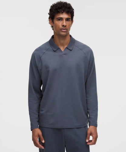 Buttery Loopback Collared Long-Sleeve Shirt