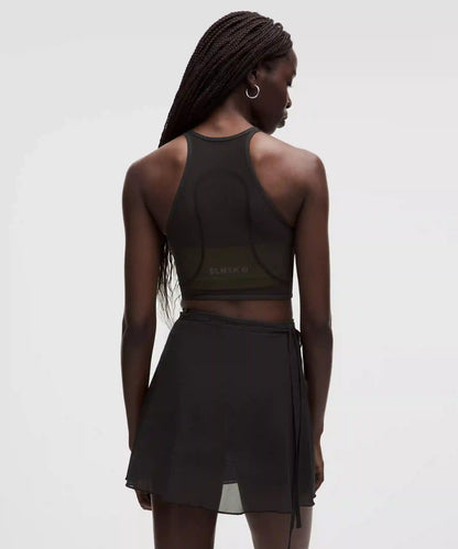 Mesh Cross-Front Cropped Tank Top B/C Cup *SLNSH Collection